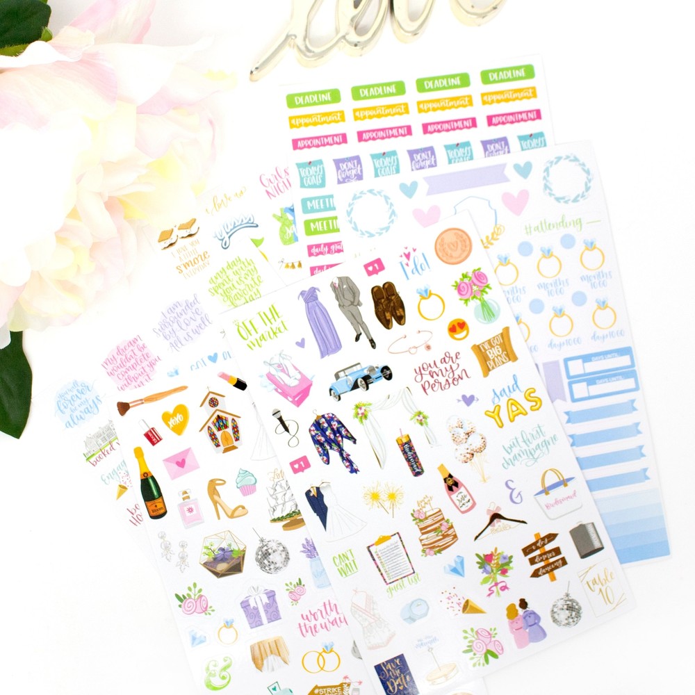 bloom daily planners Planner Sticker Pack, Wedding Planning