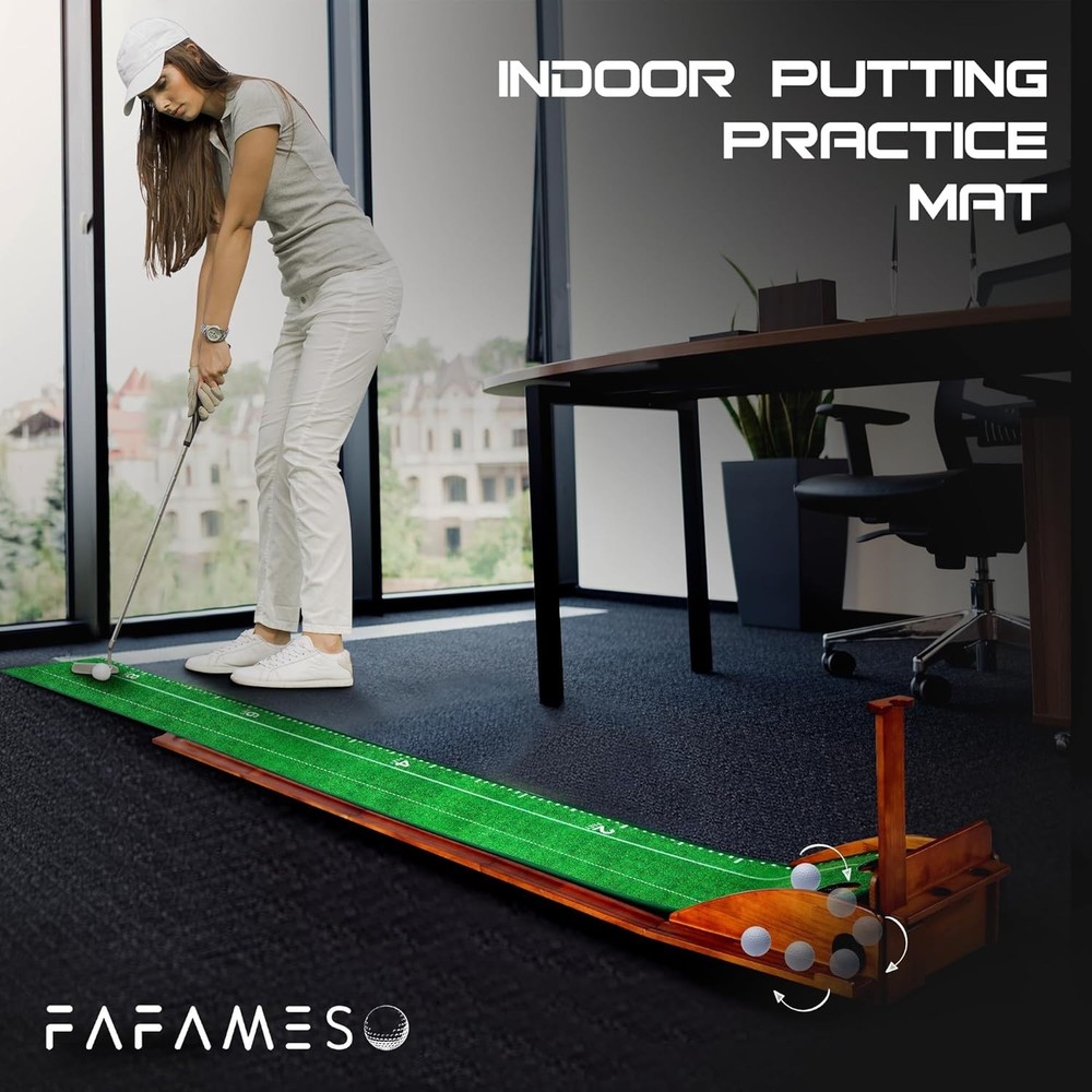 Versatile Indoor Golf Putting Mat - Effortless Ball Return & Skill Improvement