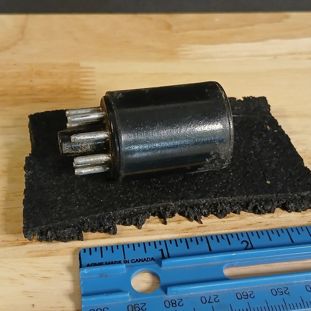 1960's Unbranded Black Round Plug In Input Transformer