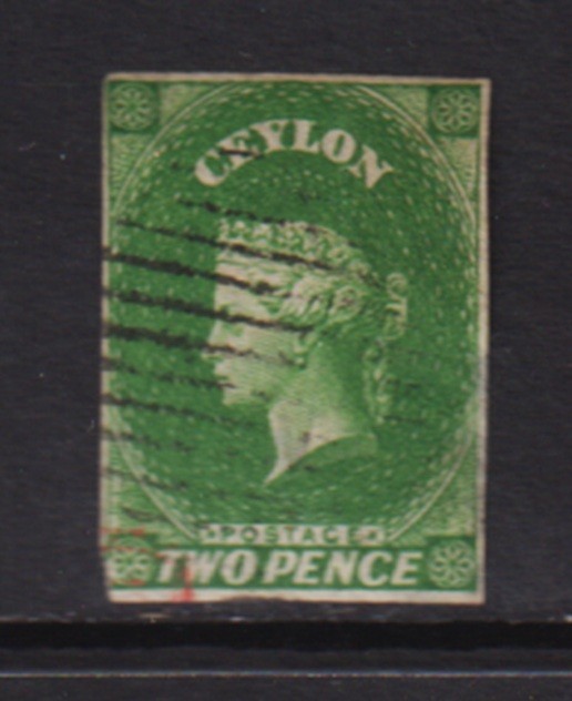 Ceylon - #4 used, cat. $ 75.00