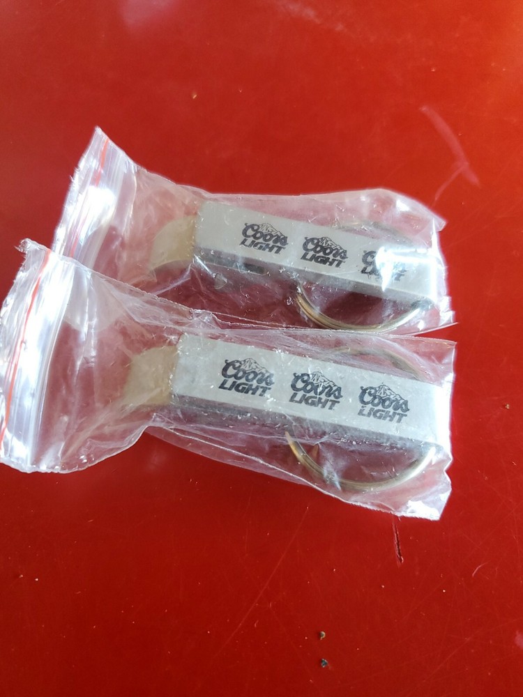 2 Coors Light Silver Colored Bottle Opener Keychain