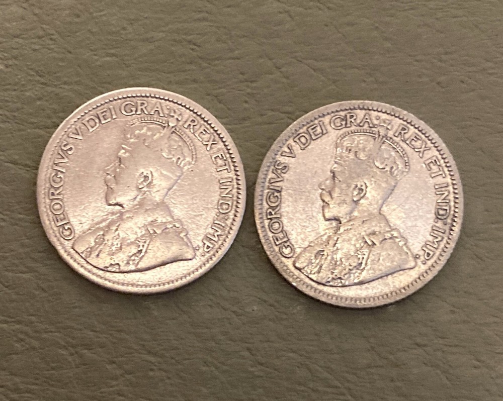 1919 & 1931 Canada Silver 10c Dimes Circulated