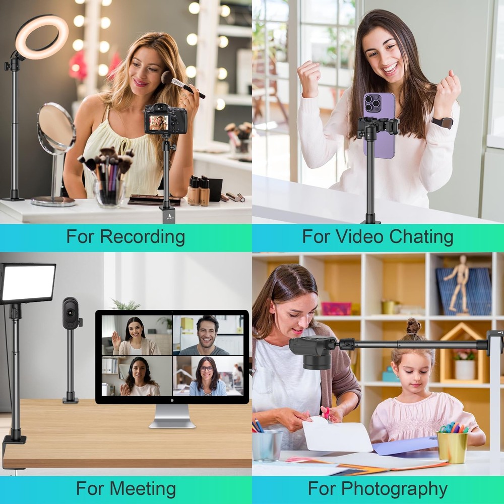 Ailight Camera Desk Mount Webcam Stand, Adjustable Table Camera Stand with 1/...