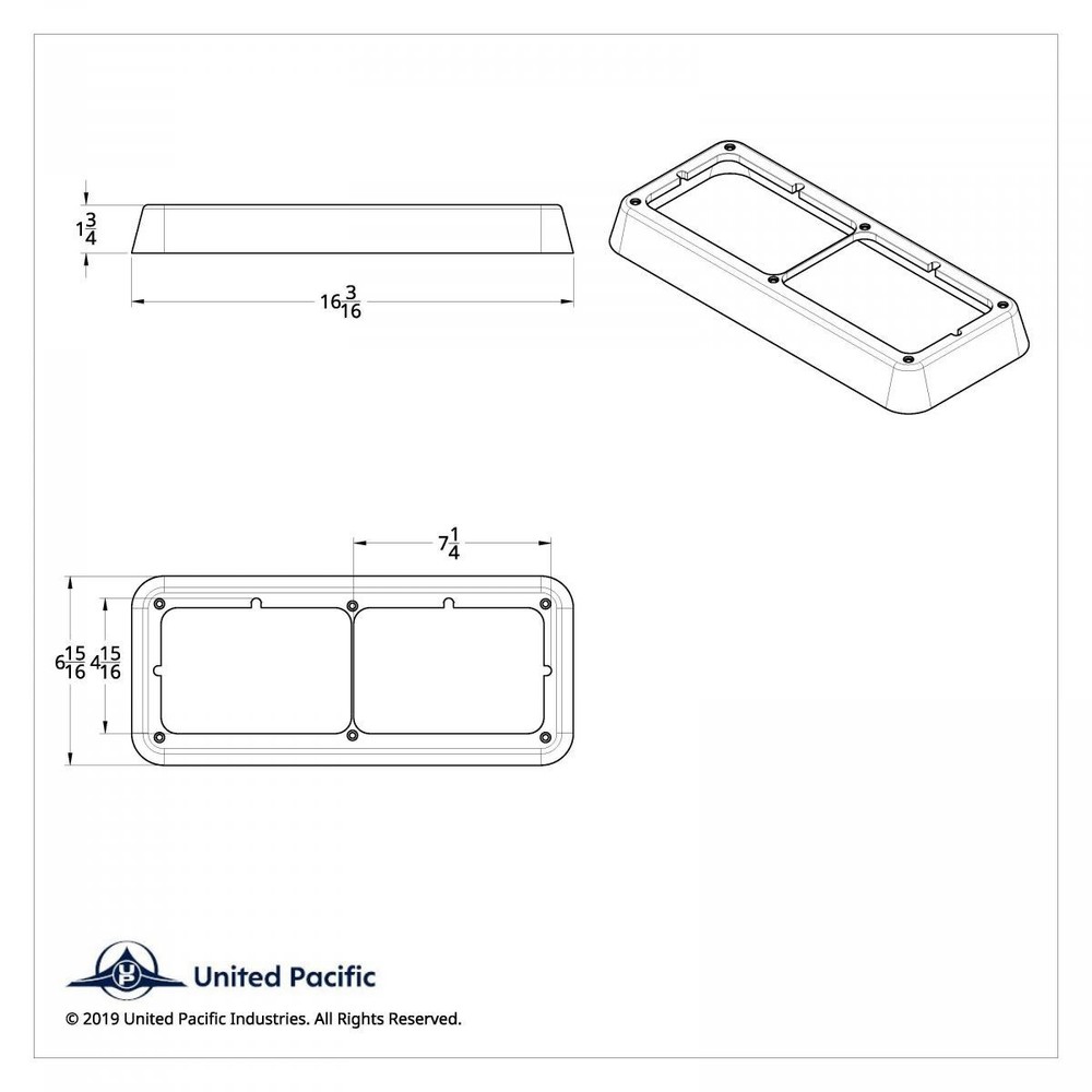 Chrome Plastic Rectangular Dual 4" X 6" Headlight Bezel