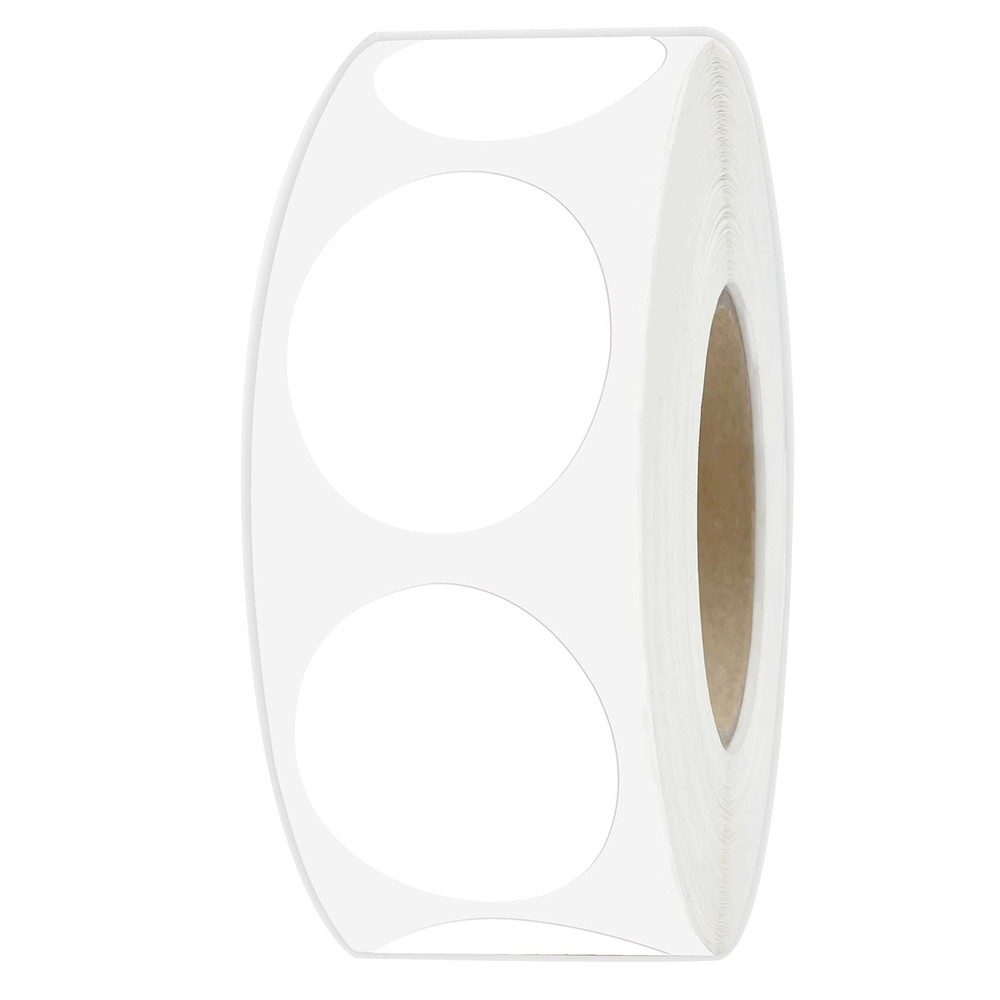 PARLAIM 1" White Round Color Coding Circle Dot Labels 1 Roll-1000PCS,
