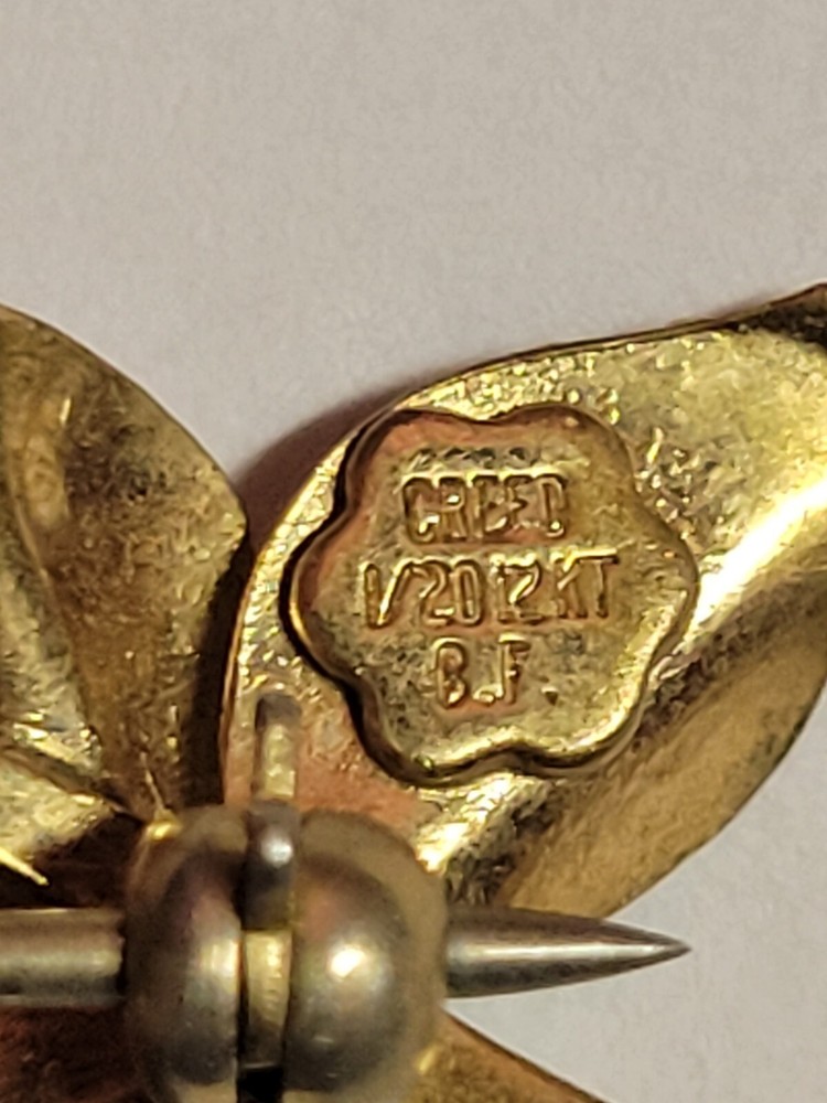 Gold Plated Flower Lapel Pin by Creed