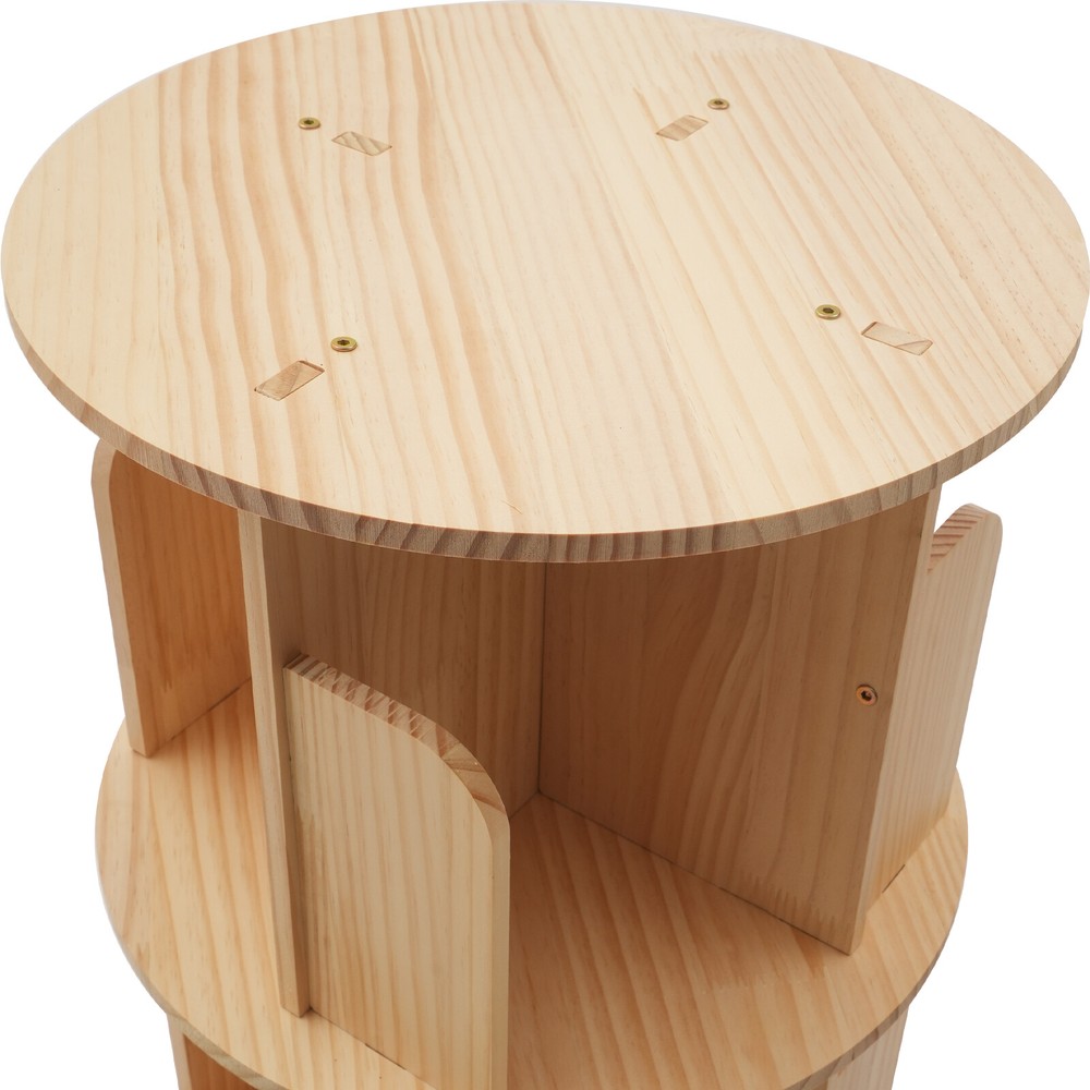 4 Layers Rotating Bookshelf Bookcase Storage Rack Floor Standing Display Holder