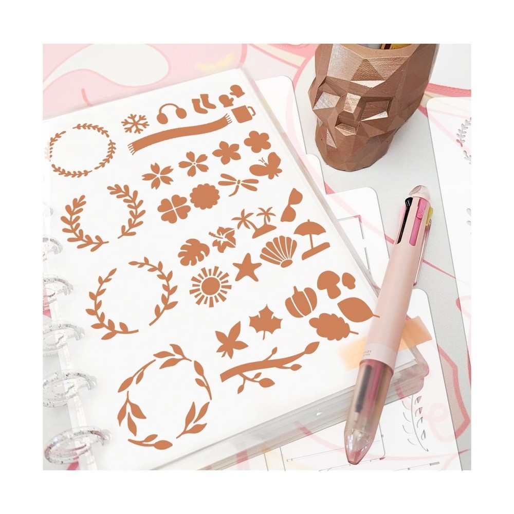 16 PCS Journal Stencils Planner Stencils for Bullet Junk Journal Notebook Dia...
