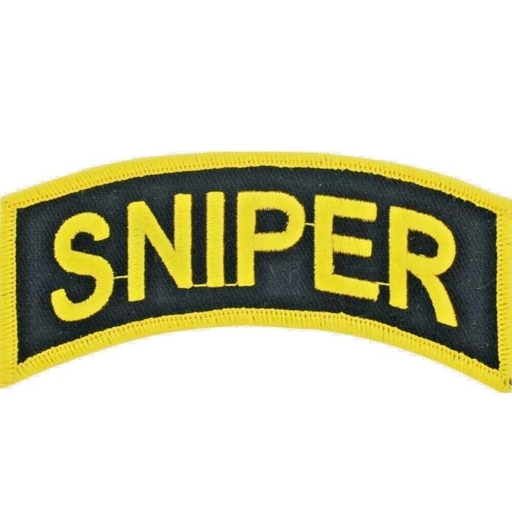 ARMY TAB "SNIPER" Embroidered Shoulder Patch 4" x 1-7/16" (0803)