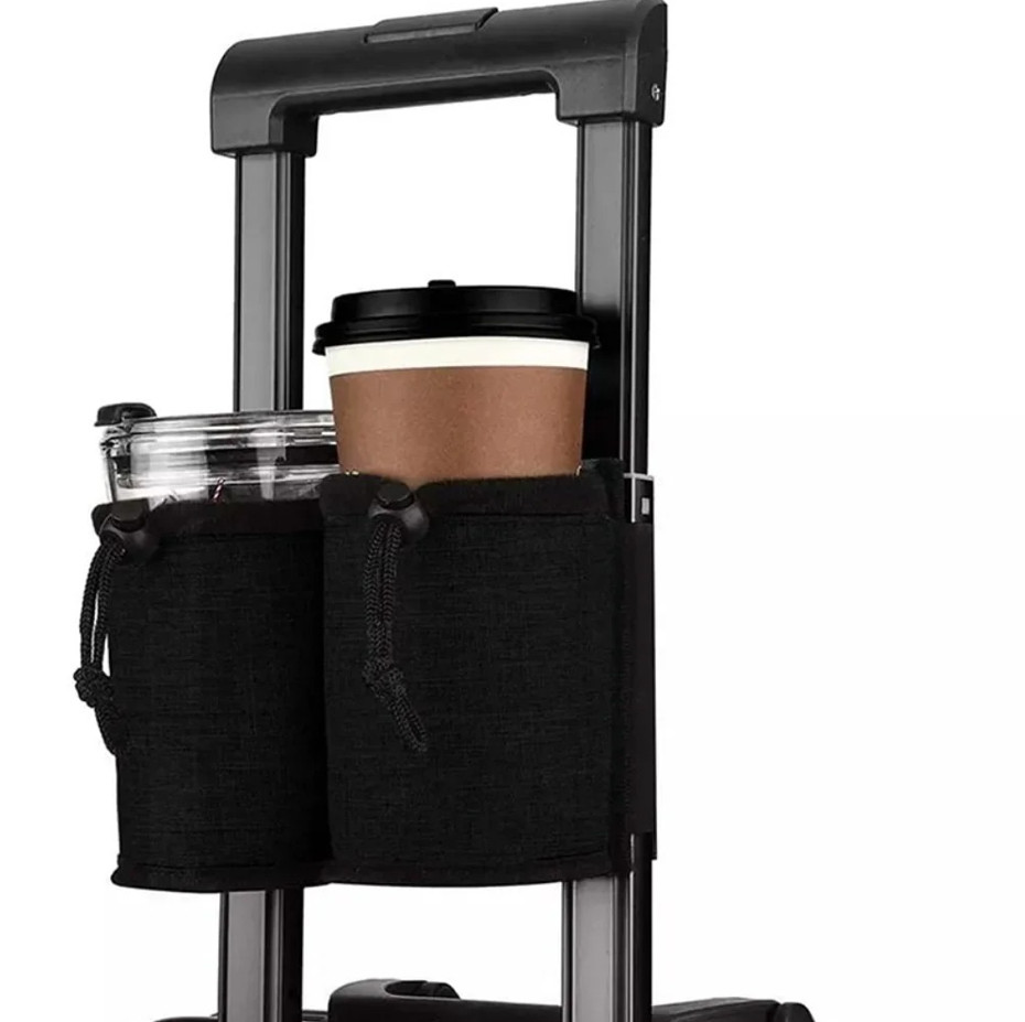 1 pc Travel Luggage Cup Holder Hands-Free Suitcase Drink Bag Attachment NEW
