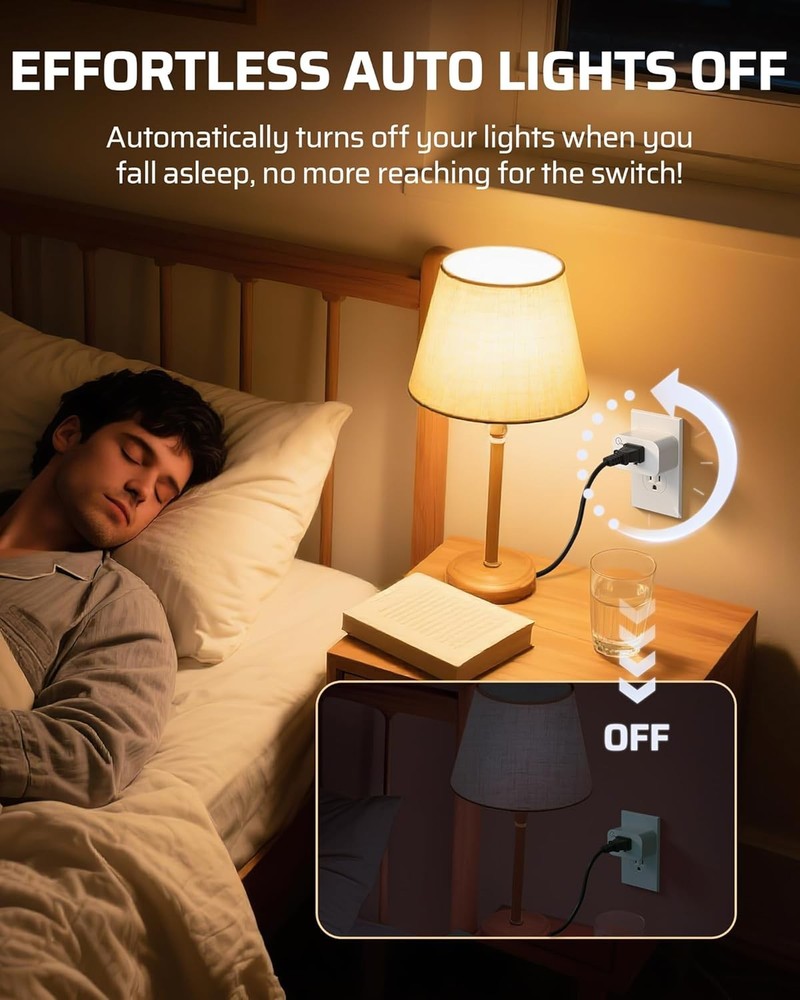 2 Pack Remote Control Outlet Timer, 15A, Wireless Countdown Switch for Lamps