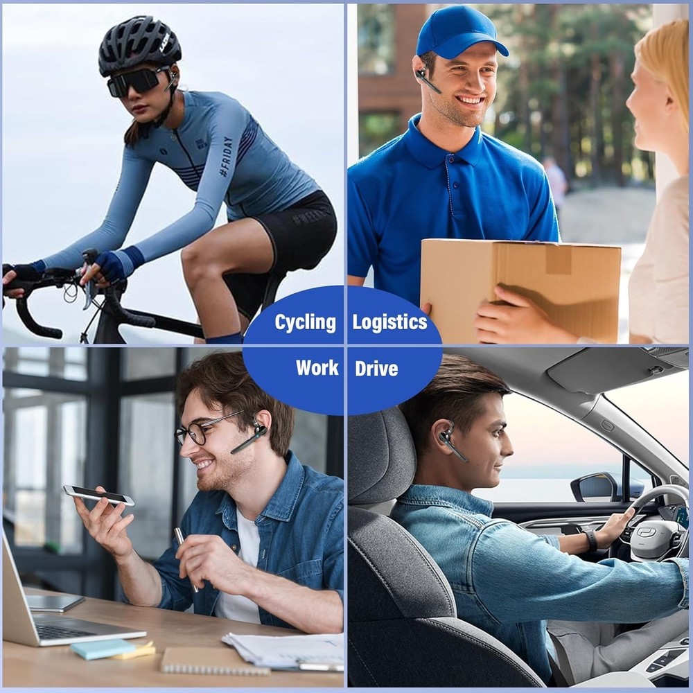 Bluetooth Headset, Wireless Bluetooth 5.3 Earpiece, 90Hrs Hands Free Headset