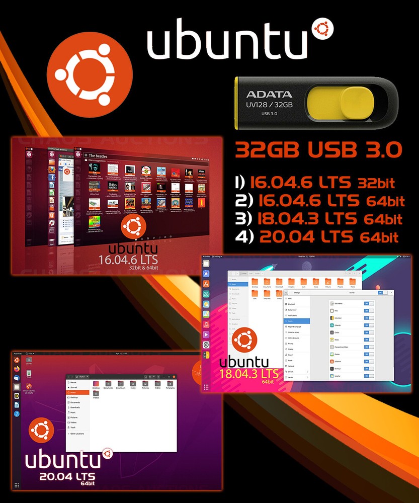 32GB BOOTABLE UBUNTU LINUX INSTALL & LIVE USB 3.0