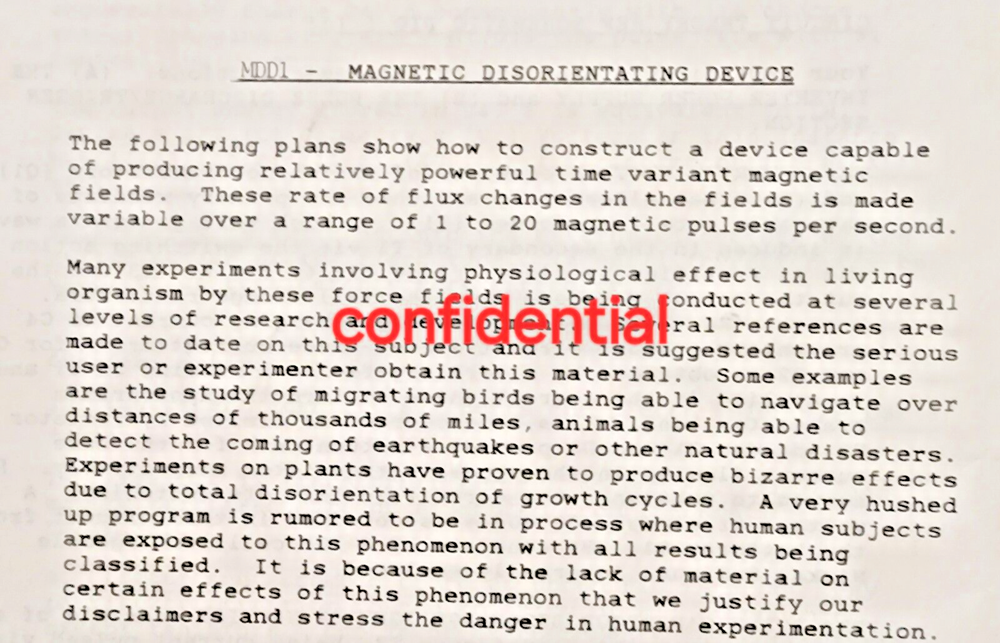 MAGNETIC DISORIENTATION DEVICE Complete plans...