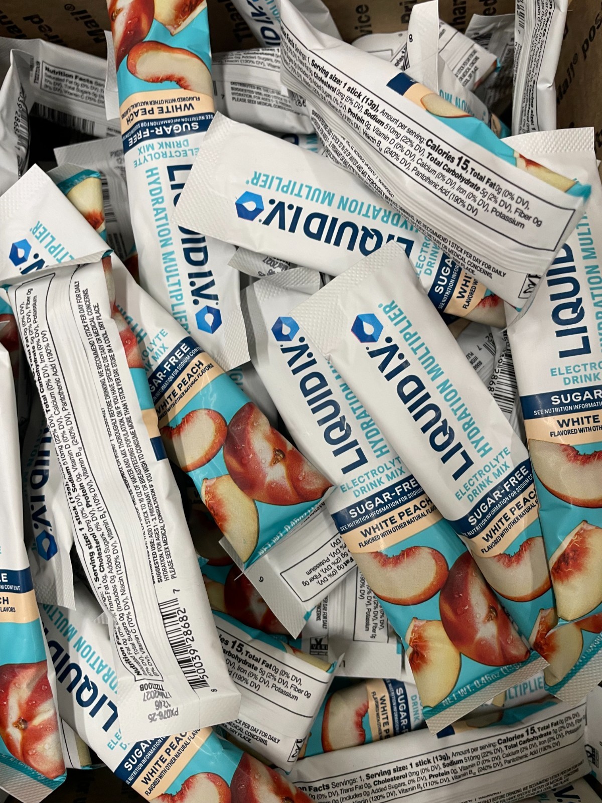 Liquid IV Hydration Multiplier White Peach SUGAR FREE 30 Sticks EXP 11/2026