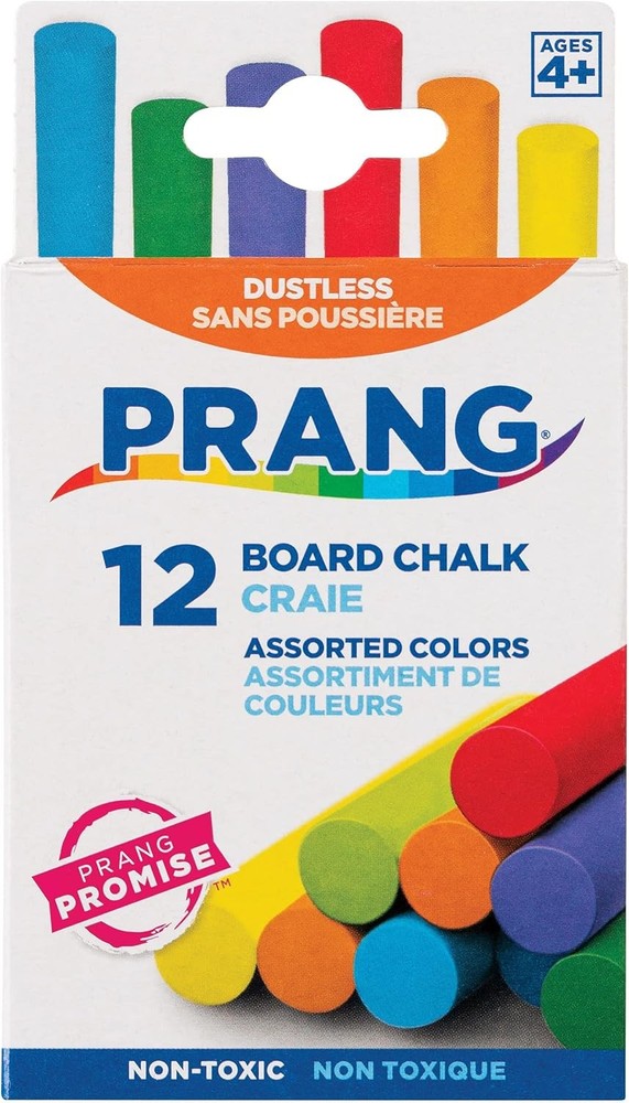 Prang Board Chalk Assorted Colors 12 Count
