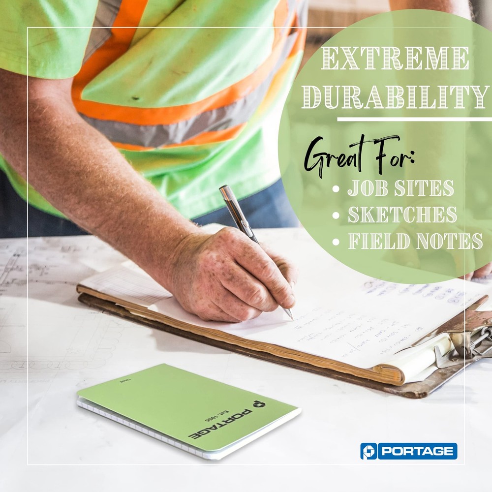 Portage Small Graph Notebook- Notepad for Field Notes, Green