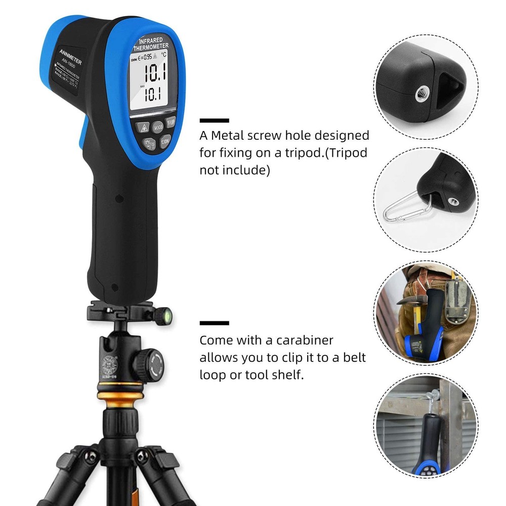 AI-1800 Digital Pyrometer DS 50:1, Touchless Thermometer for High Temperature...