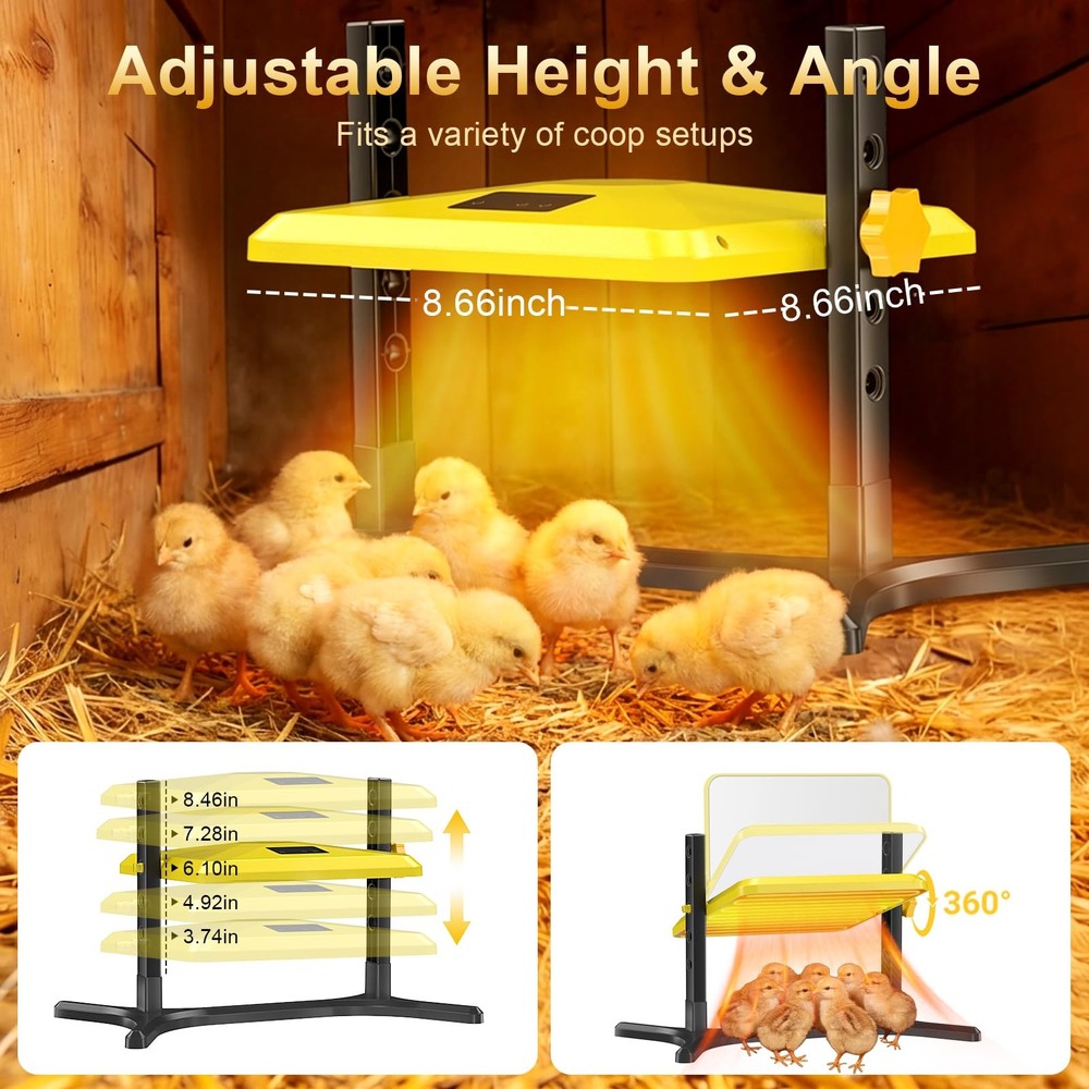 Lobeline Smart Chick Brooder Plate - Energy Efficient Chick Heat Plate with A...