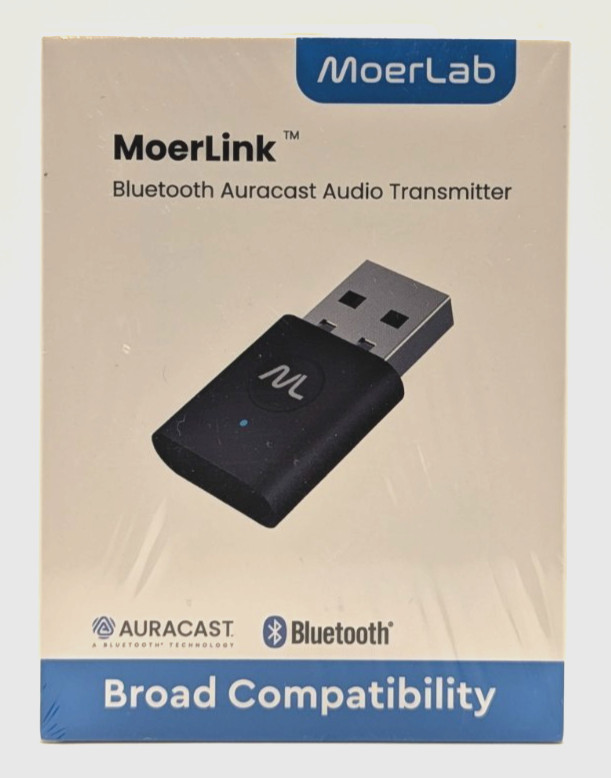 MoerLink Bluetooth Auracast Audio Transmitter, Transmit via Auracast & Bluetooth