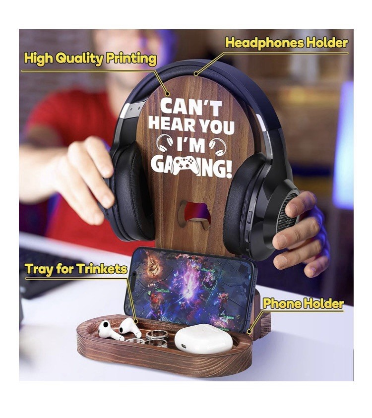 Controller Holder, Wood Headphone Stand, Gaming Controller Stand
