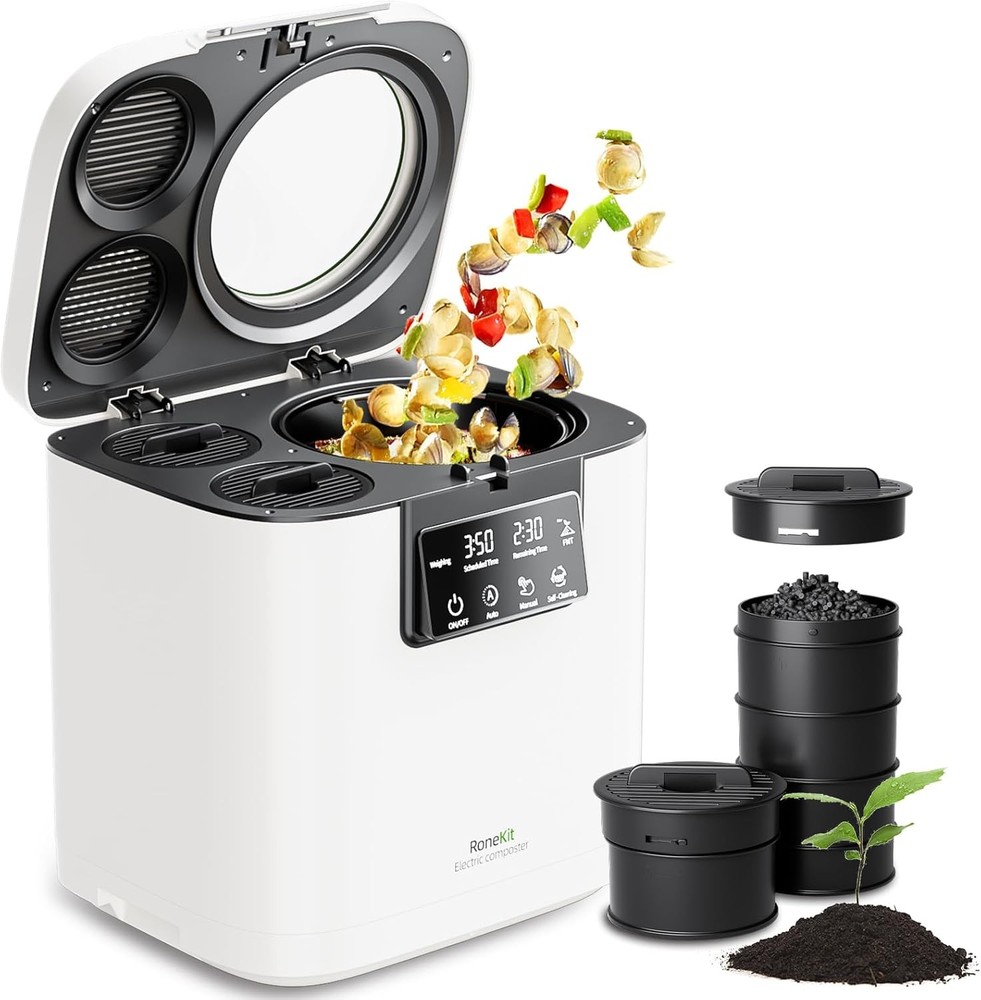 Electric Composter Kitchen Smart Compost Bin W/ Viewing Window Indoor
