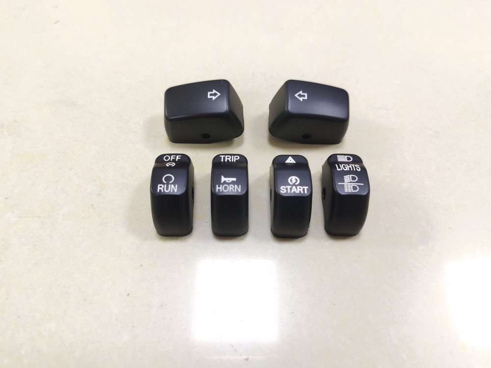 Black ABS Left and Right Hand Control Switch Housing Button Cap For Harley Dyna