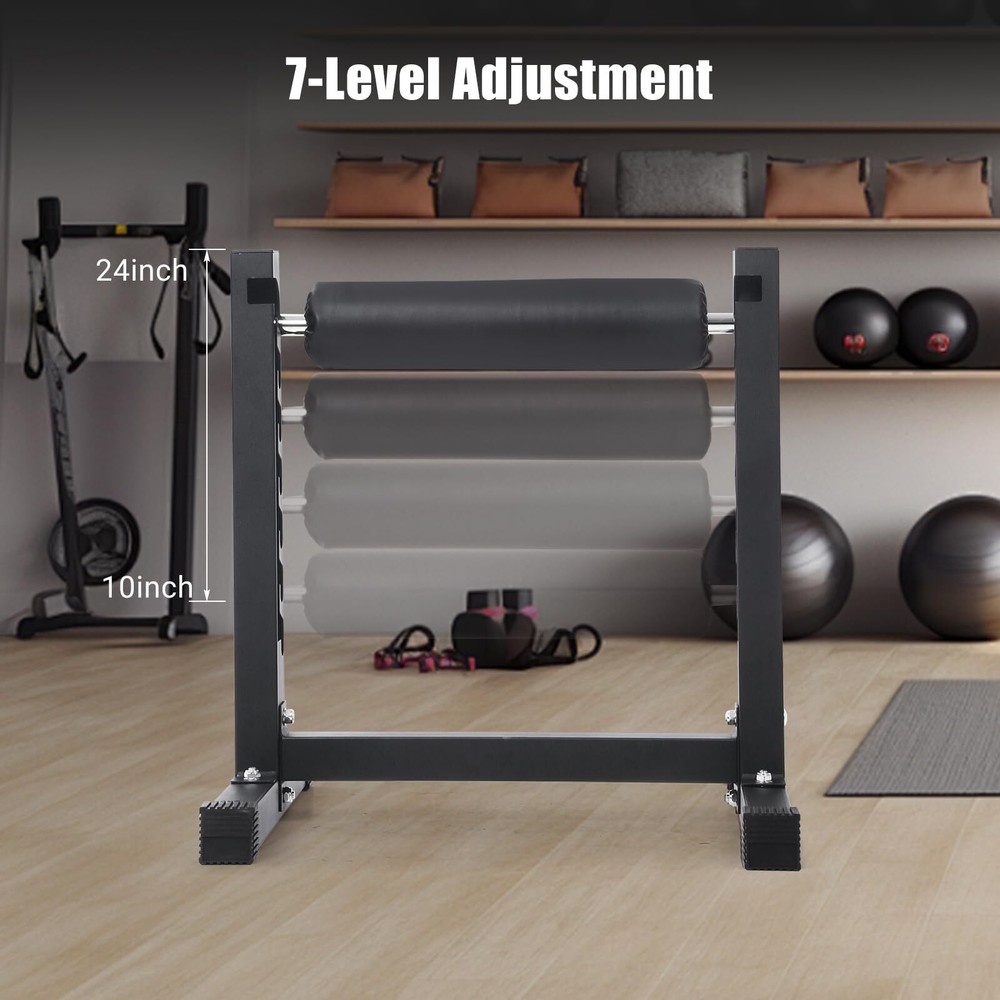 Bulgarian Split Squat Stand, Single Leg Squat Stand W/ 7-Level Adjustable Roller
