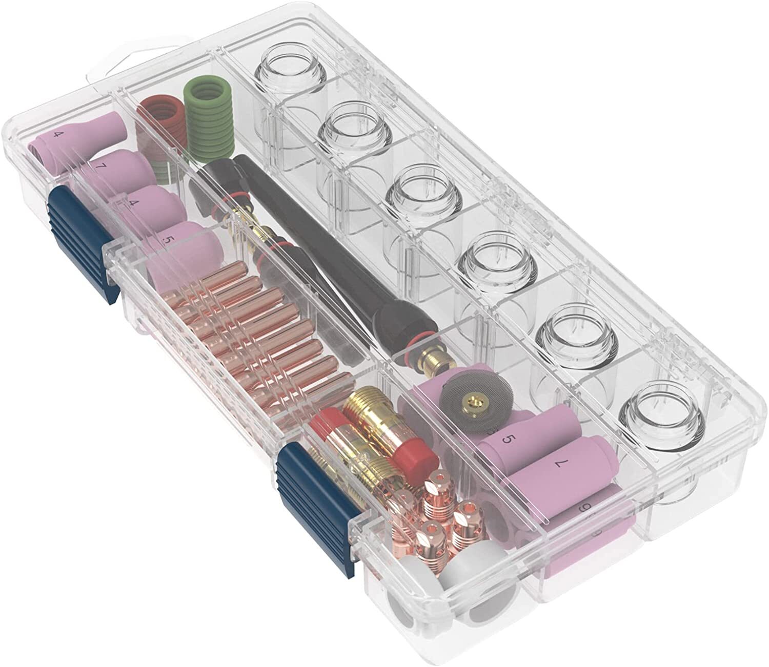 71pcs TIG Welding Torch Stubby Gas Lens #12 Pyrex Glass Cup Kit For WP-17/18/26