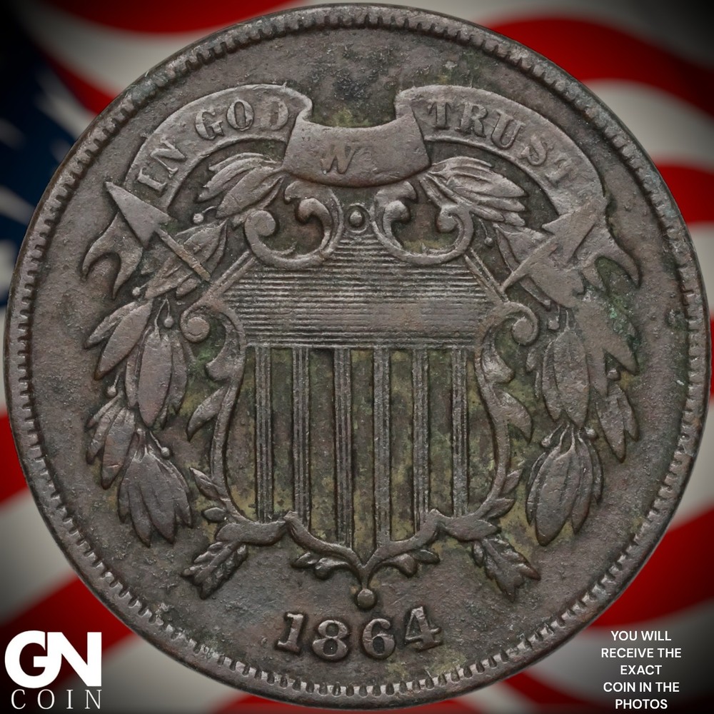 1864 2 Cent Piece A8389