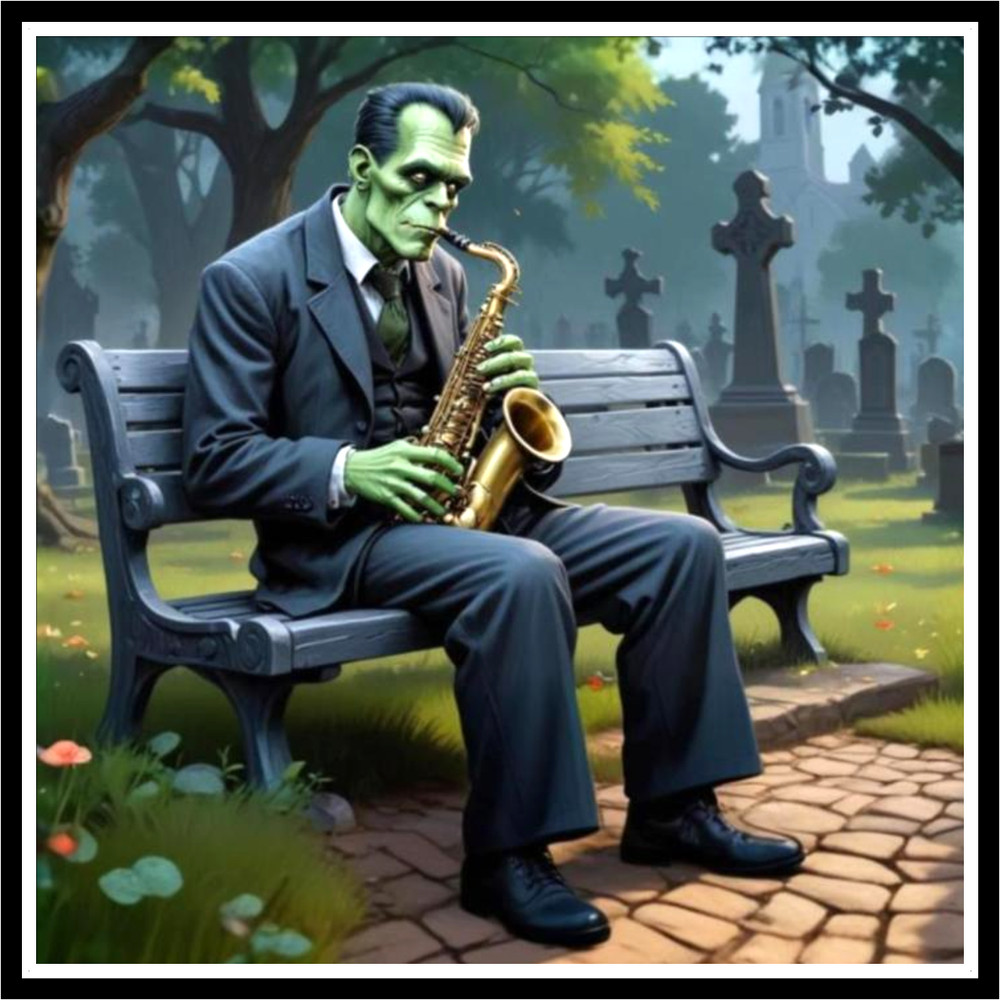 30 Custom Frankenstein Saxophone Personalized Address Labels