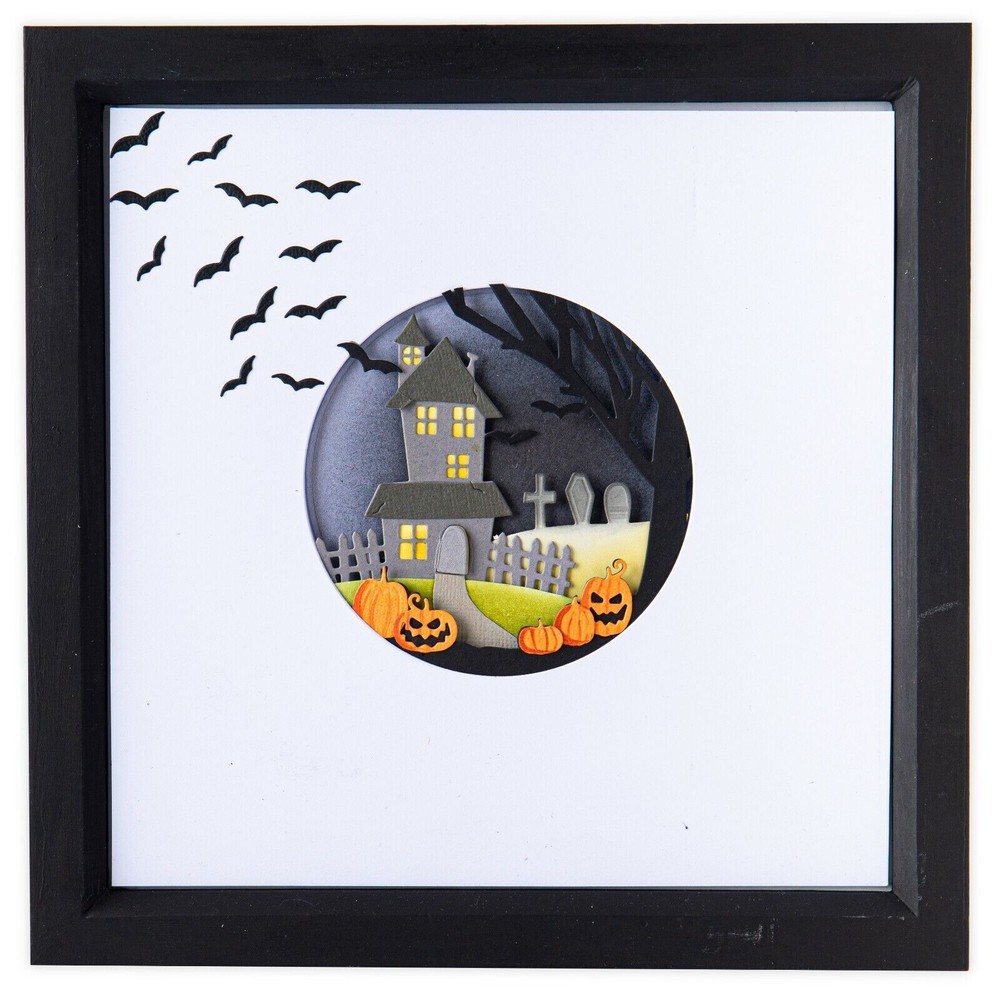Sizzix "HAUNTED HILLS" Halloween Thinlits Steel Dies-8 dies MSRP $35