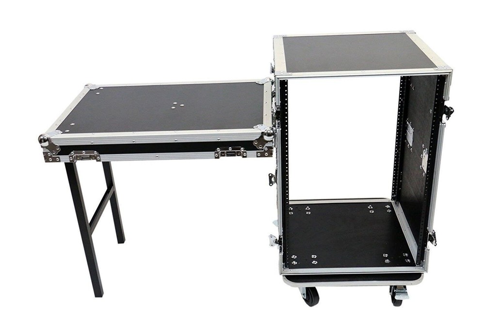 OSP Cases | ATA Road Case | 16-Space Amp Rack | 20" Deep | Standing Lid Table...