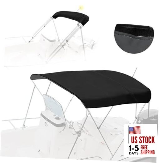 4 Bow Bimini Top Replacement Canvas with Stern Light Hole and Storage Boot,