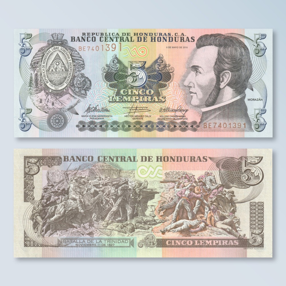 Honduras 5 Lempiras, 2010, B328m, P91c, UNC