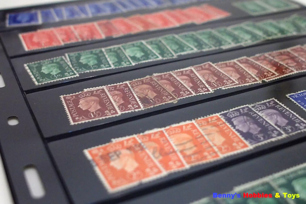 10PCS Stamp Stock Pages 5 Rows Double Side Archival Sheet Black US