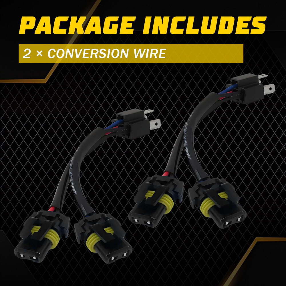 Conversion Wire 9003 H4 TO 9005 9006 Two Harness Head Light Adapter Plug Play EA