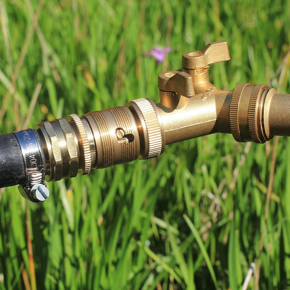 Garden Hose Quick Connect Solid Brass 3/4 inch GHT External Thread Easy Conne...