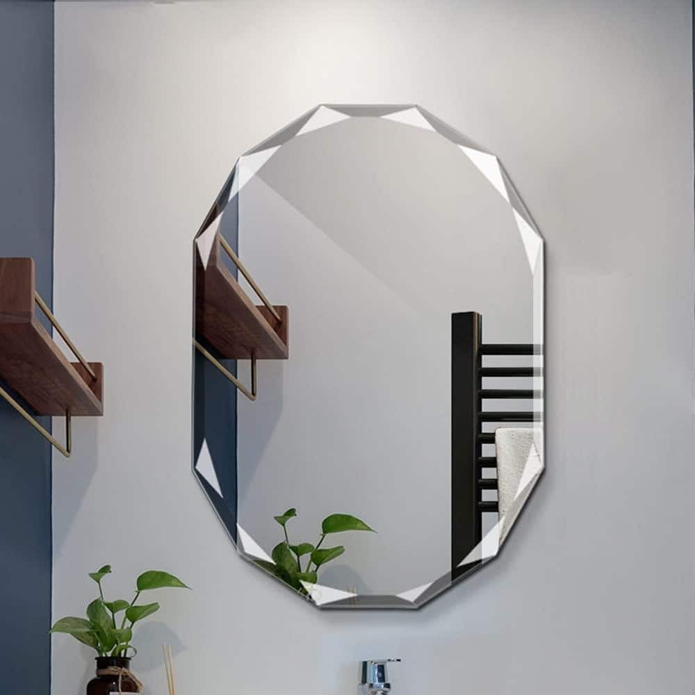 ELLO&ALLO 30" W x 36" H Rectangular Frameless Beveled Edge Bathroom Mirror