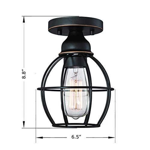 Semi Flush Mount Ceiling Light Fixture, E26 Medium Base MAX 60W, Metal Bronze