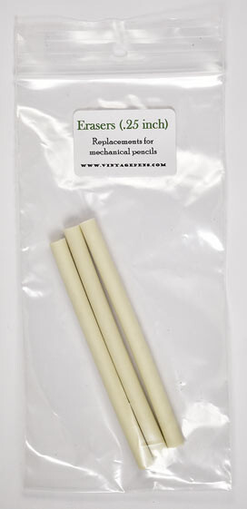 Replacement eraser stock for mechanical pencils, 1/4 inch (6.35 mm) diameter
