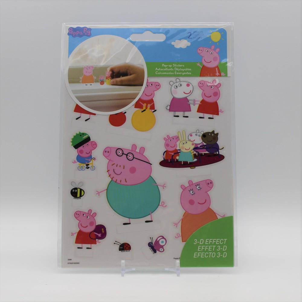 Peppa Pig Pop Up Stickers 2 Sheets 3-D Effect