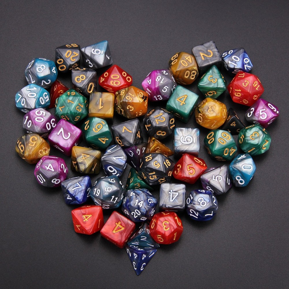 7 Sets (49PCS) Polyhedral Dice Set for Dungeons & Dragons/RPG, Complete D&D/D...