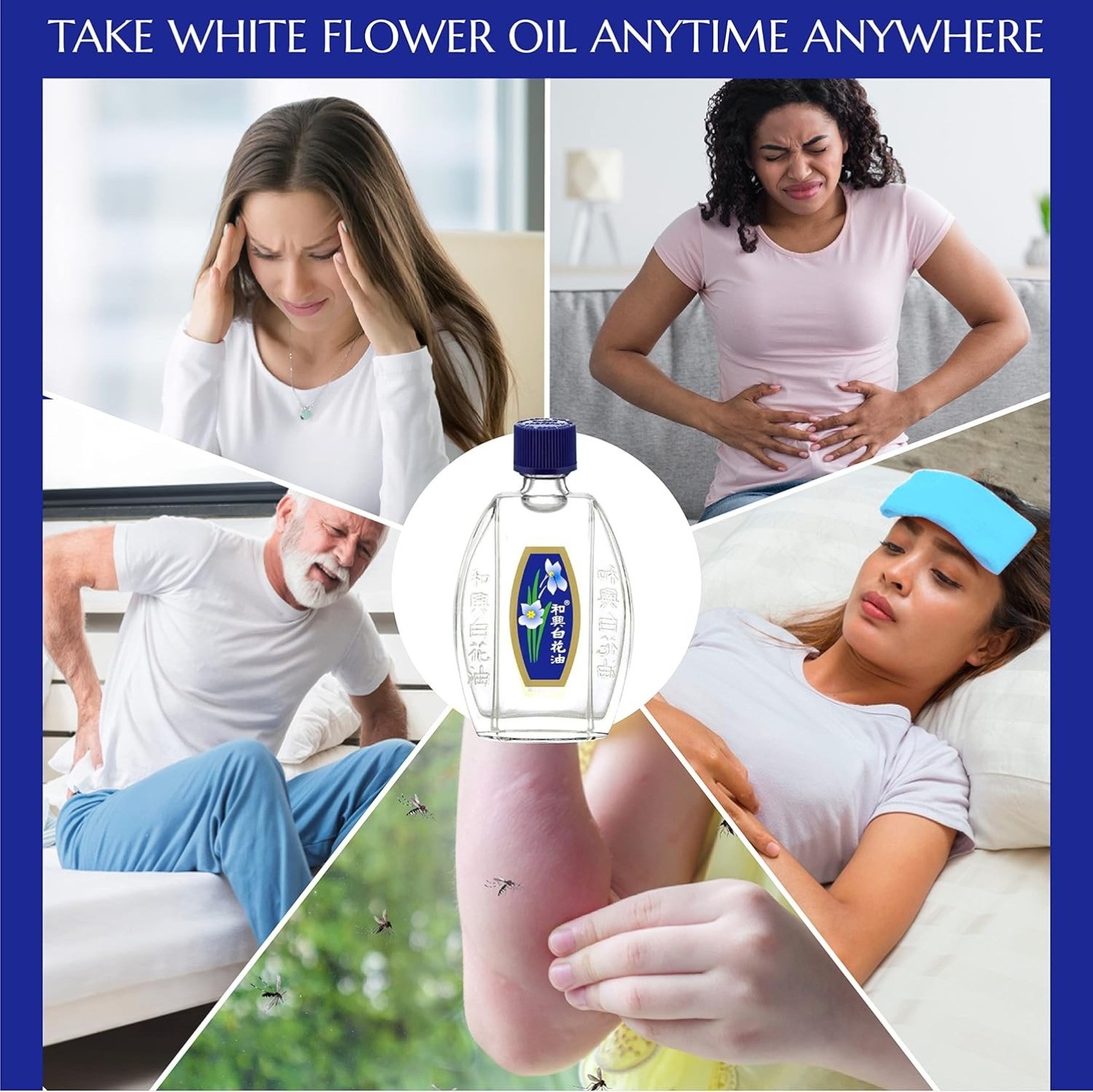 3 Packs- White Flower External Analgesic Balm Oil Pain Relief -20ml-Exp:2029