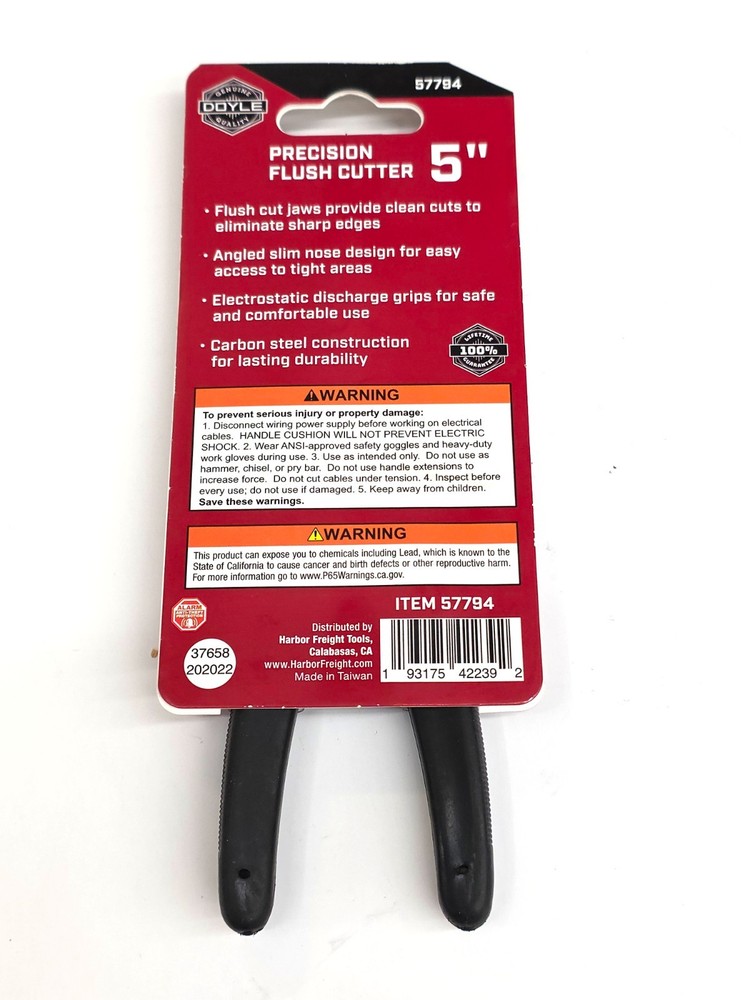 DOYLE 57794 Precision Flush Cutter 5" inch ESD Grip