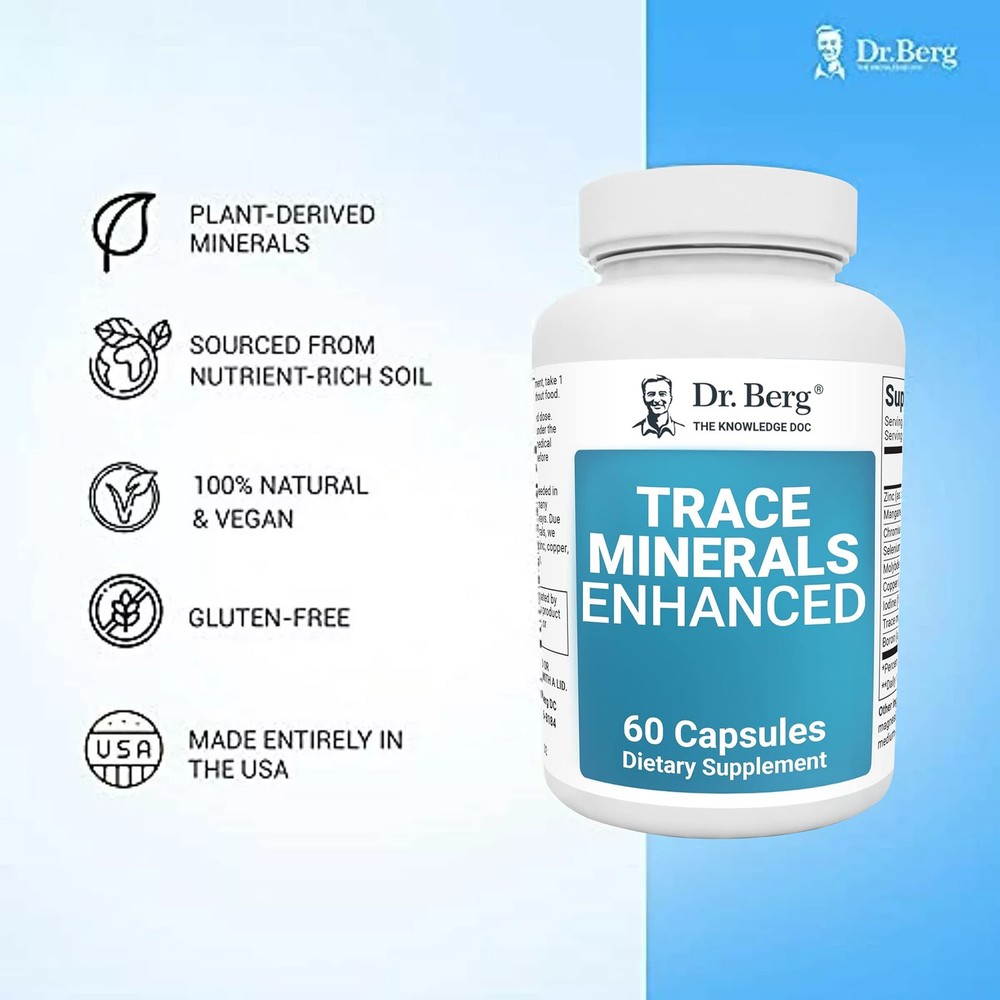 Dr. Berg Trace Minerals Enhanced Complex - 70+ Nutrients,Energy & Immune Support