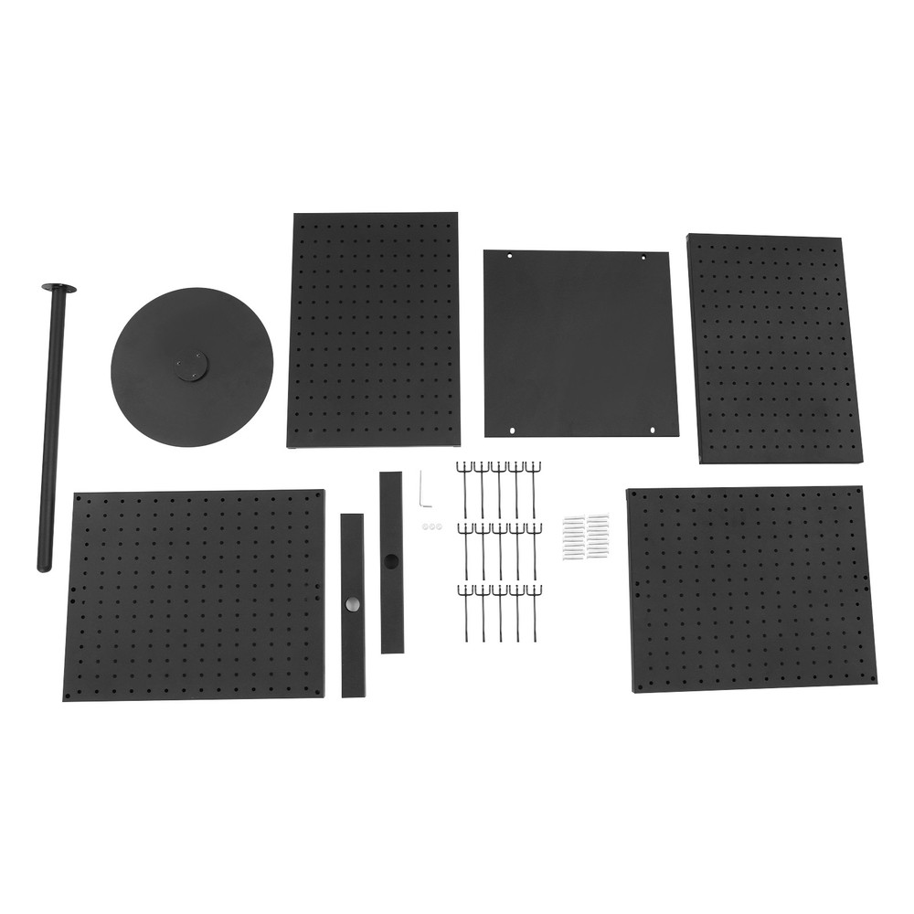 Pegboard Rotating Display Stand, 4 Sided Spinning Peg Board Display, Peg Board