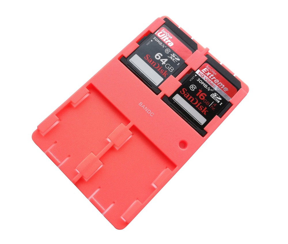 Bandc 2pcs Red Sd/sdhc/sdxc Card Storage Holder Case (Memory Not Silver