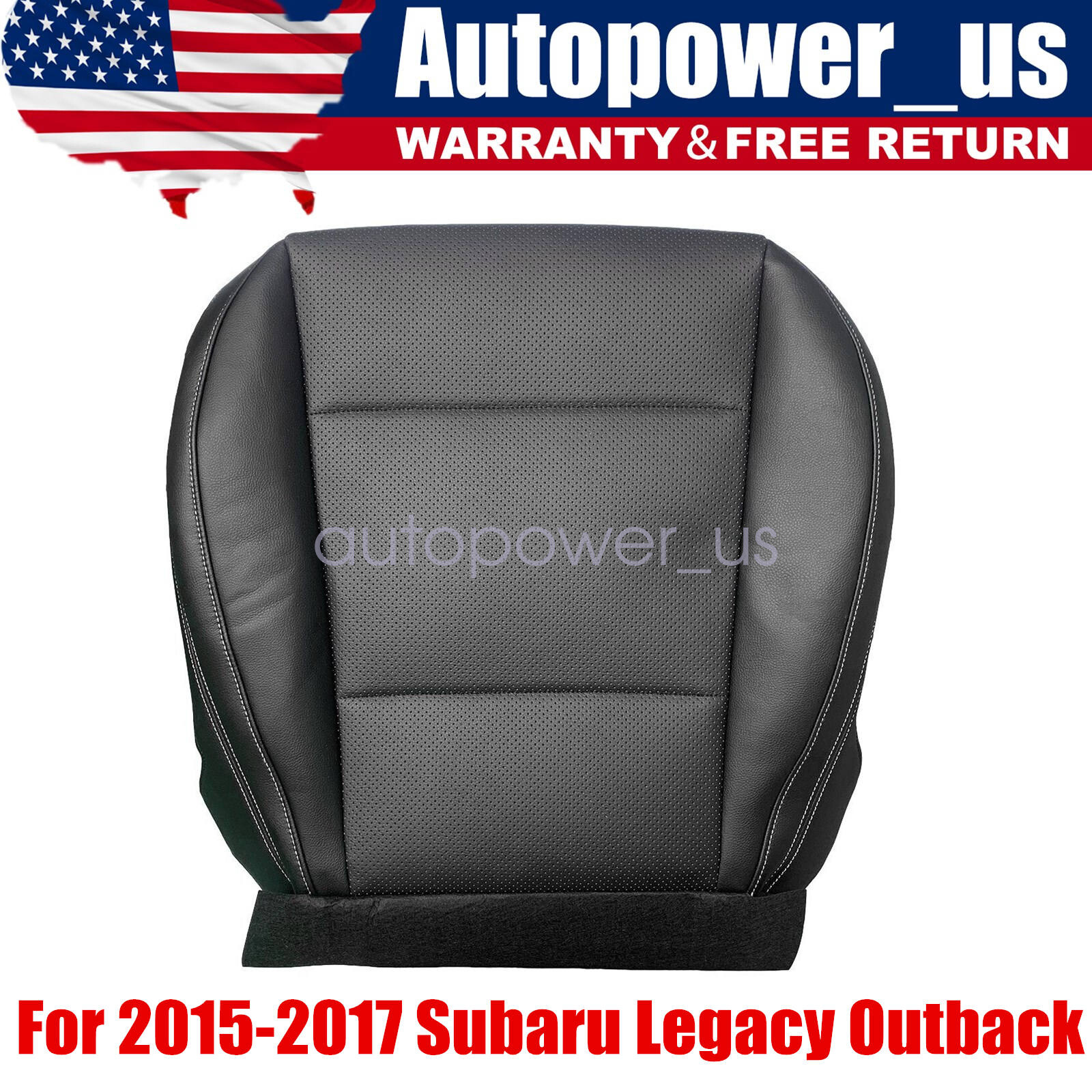 Perforated For 2015-2017 Subaru Outback Driver Leather Bottom Seat Cover Black