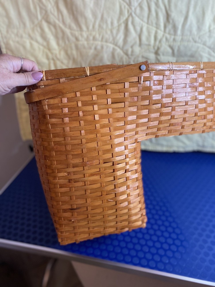 Vintage Bamboo Stair Case Step Basket